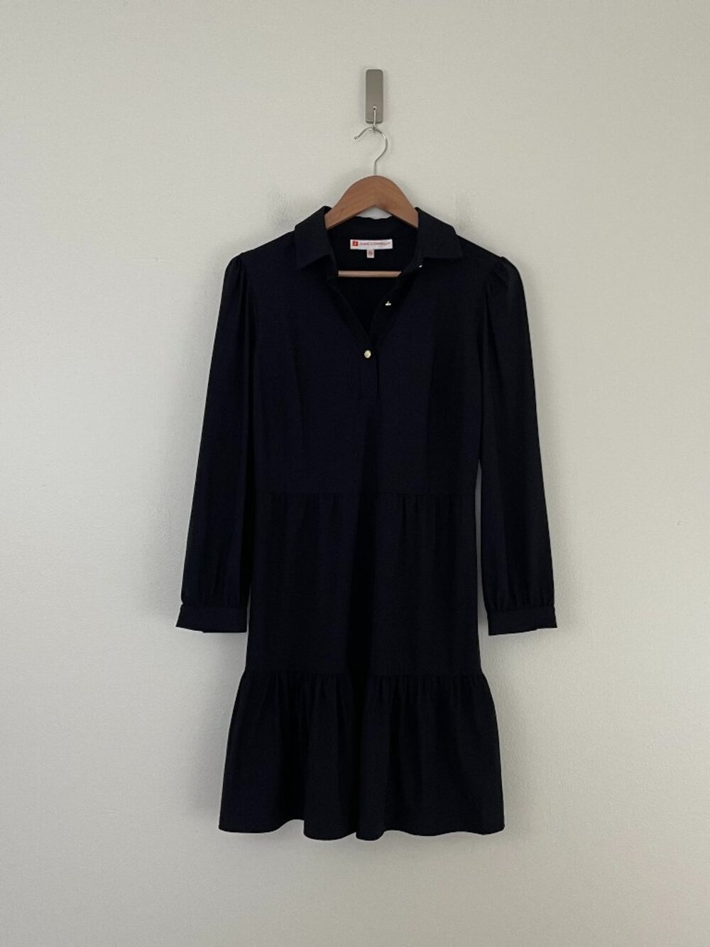 Jude Connally Black Jude Cloth Henley Dress Size XS